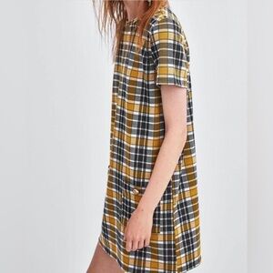 Zara yellow plaid dress